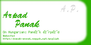 arpad panak business card